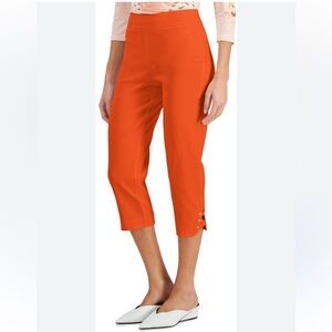 JM Collection Capri Pants lace Orange Vacation Casual Summer P Extra Large
